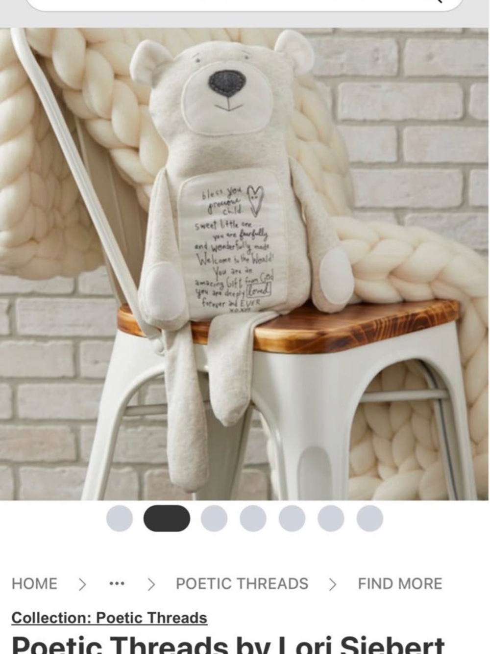 Poetic Threads Bear by Demdaco